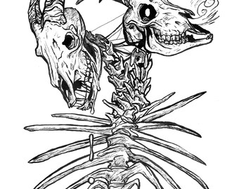 IZANAGI & IZANAMI | Original watercolor illustration