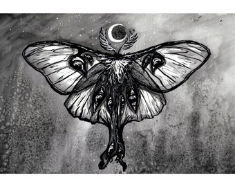 Tsukuyomi | Original watercolor illustration