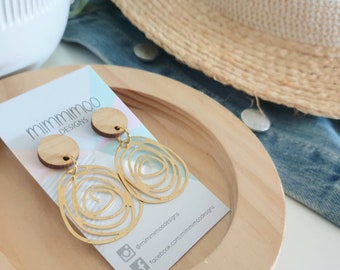 Circles Statement Wattles Pattern Earrings