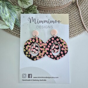 One of a Kind Earrings - Mixed Coloured Print Earrings - Genuine Leather Earrings - Dangle Earrings - Unique Statement Earrings