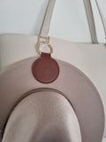 Magnetic Hat Clip - Travel Hat Clip - Bag Clip - Leather Clip - Travel - Backpack - Tote Bag - Hat Accessories - Tan / Brown Hat Clip