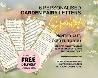 6 Fairy Letters package, from a fairy, Fairyland, Fairies for girls, fairies for boys, fairy activity, Gift From A Fairy, gift