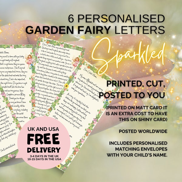 6 Fairy Letters package, from a fairy, Fairyland, Fairies for girls, fairies for boys, fairy activity, Gift From A Fairy, gift