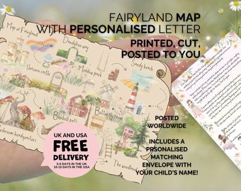 Fairyland map with fairy letter, fairy map, from a fairy, Fairyland, Fairies for girls, fairy activity, Gift From A Fairy, Fairy gift,