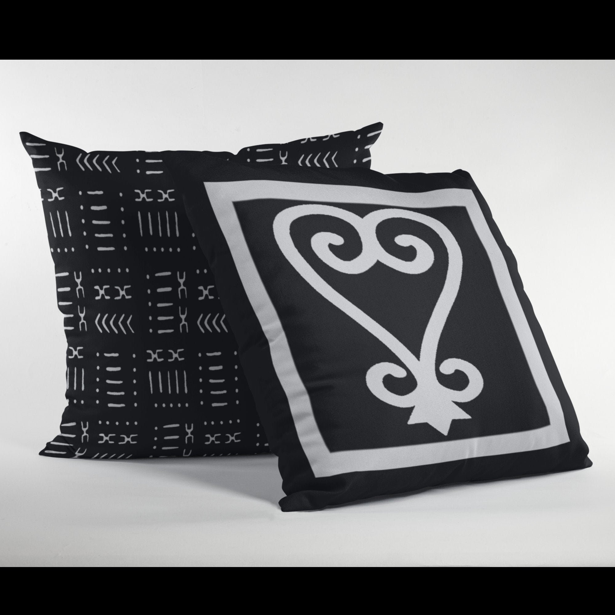 Sankofa Spun Polyester Square Pillow/African Adinkra Symbol Throw Pillow - Housse d'oreiller Plus In