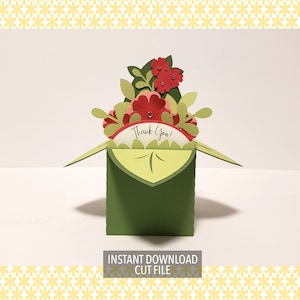 Carte de boîte à fleurs CUT FILE. 7 Occasions différentes.  Types de fichiers Svg, Dxf pour une utilisation avec Sillhouette, Cricuit ou d’autres coupeurs pour un usage personnel.
