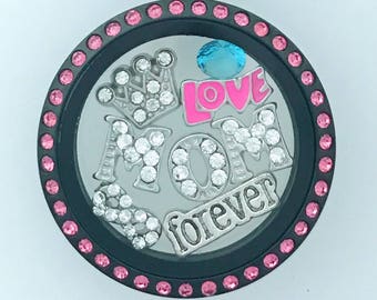 Mothers Day Gift Love Mom Forever Floating Locket Necklace