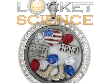 Proud Army Mom Floating Charm Lockets