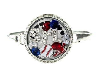 St. Louis Baseball Floating Locket Bracelet