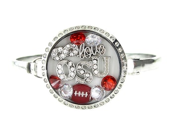 Ohio Football Floating Locket Bracelet