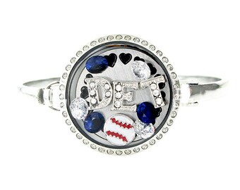 Detroit Baseball Floating Locket Bracelet