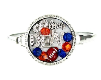 Denver Football Floating Locket Bracelet