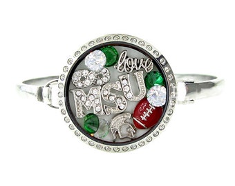 Michigan State Football Floating Locket Bracelet