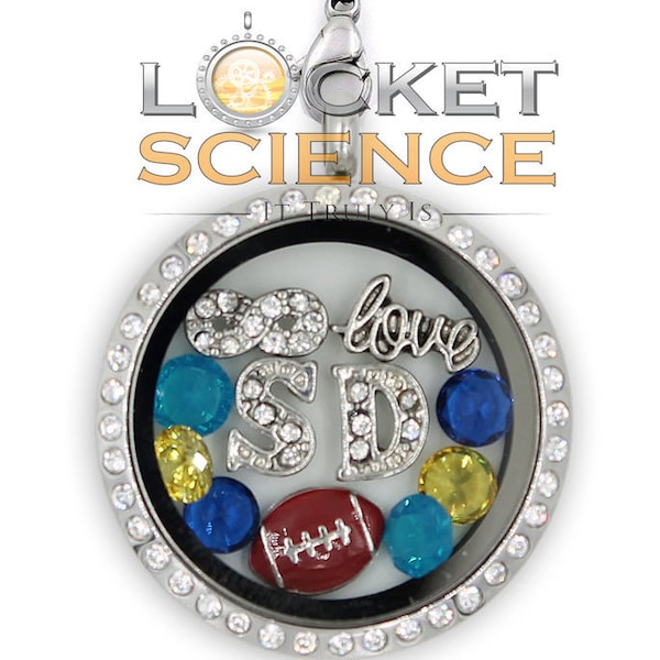 San Diego Football Themed Charm Lockets