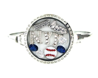 New York Baseball Floating Locket Bracelet