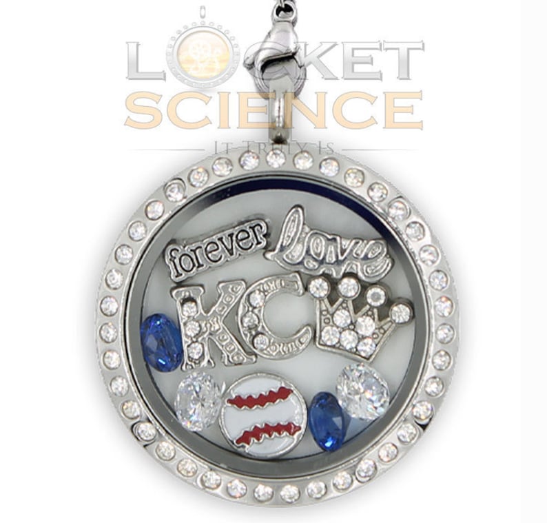 KC Royals Jewelry, Floating Locket Necklace, Kansas City Royals