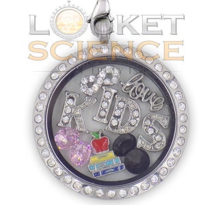 Teacher Appreciation Gift, Floating Locket Necklace, Infinity Love Kids Teacher Charm Lockets, All Floating Charms Included