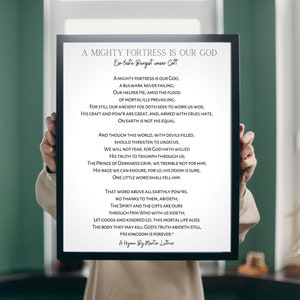 PRINTABLE|Christian wall decor| A Mighty Fortress Is Our God|Reformed|Martin Luther|Homeschool|Classroom|Church|Hymn| - 5 different sizes
