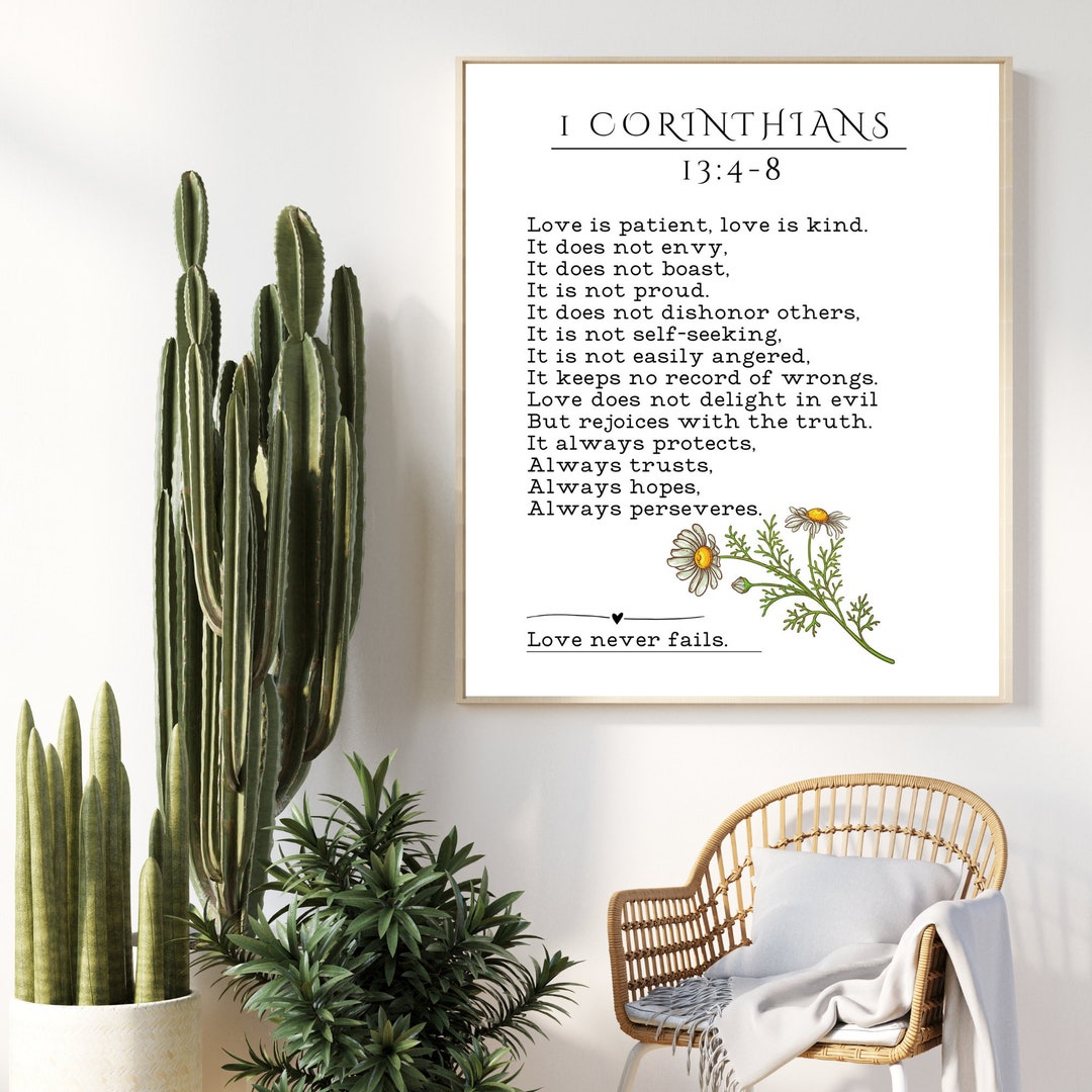 1 Corinthians 13: Love is Patient Printable Wall Art (digital Download ...