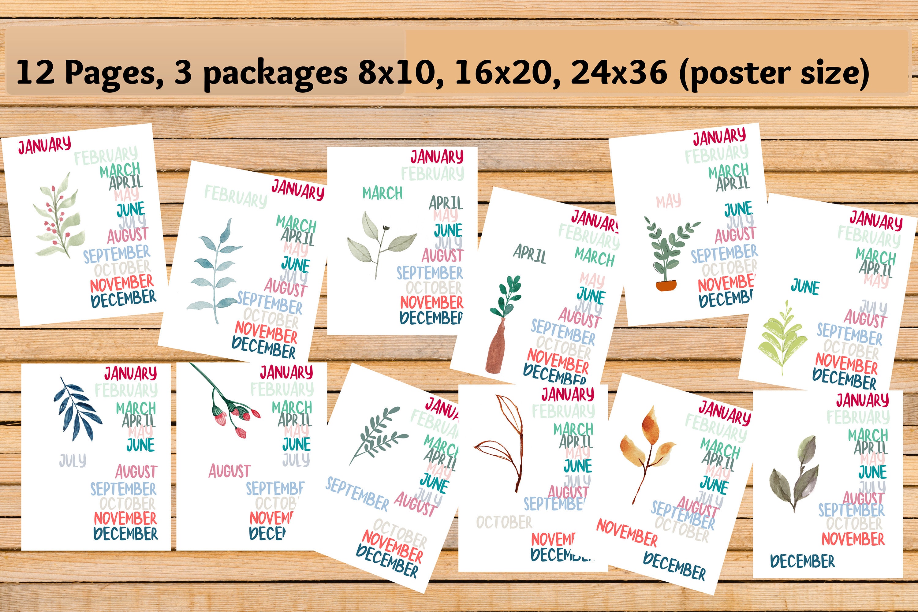 Printable Home School Decor Classroom decor Months of the | Etsy