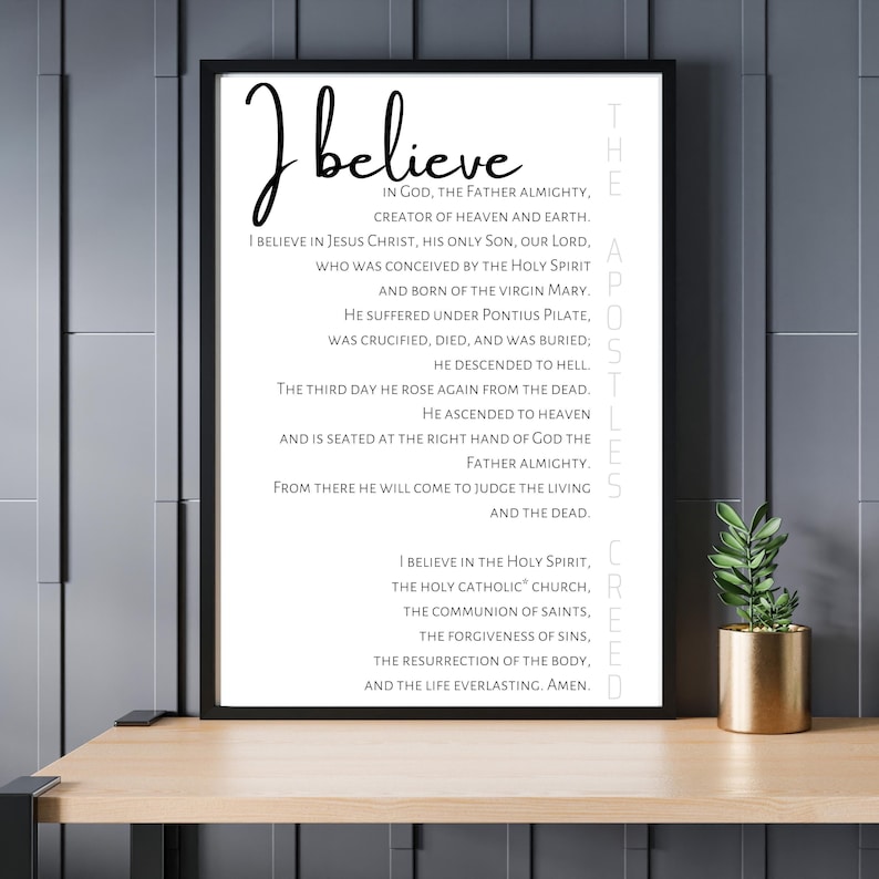PRINTABLE the Apostles' Creed - Etsy