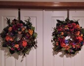 Double Fall Front Door Wreath-Double Everyday Door Wreath-The HARVEST PAIR Wreaths-Thanksgiving Door Wreath-Thanksgiving Double Door Wreaths