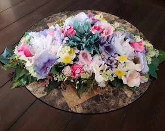 Summer Table Centerpiece-Farmhouse Table Centerpiece-French Country Floral Centerpiece-Cottage Floral Table Topper-Summer Table Centerpiece
