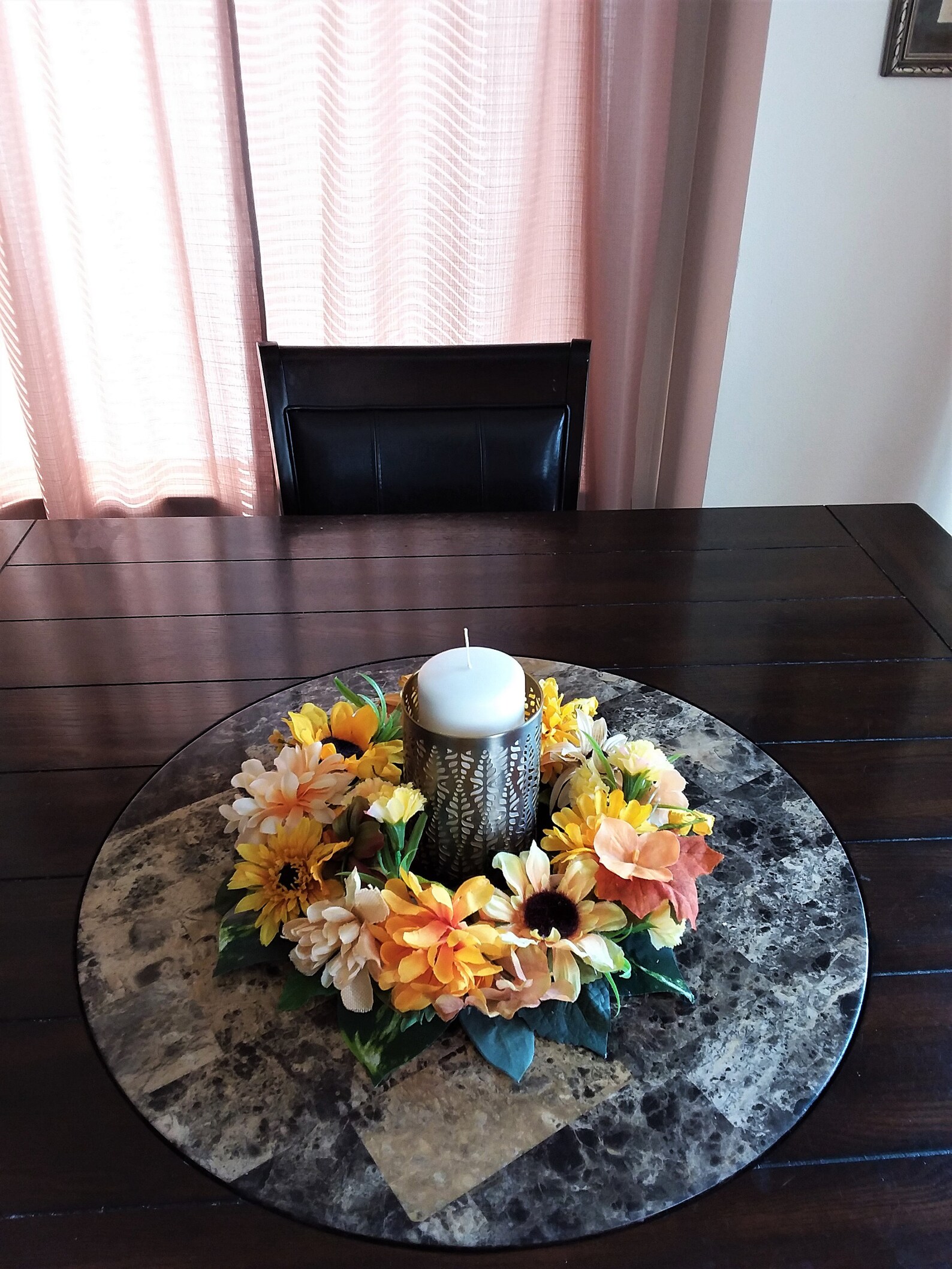 Thanksgiving Candle Ringautumn Floral Centerpieceautumn Etsy