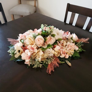 Luxury Floral French Country Table Centerpiece-Spring Summer Cottage Table Flower Arrangement-Shabby Chic Table Home Decor Centerpiece