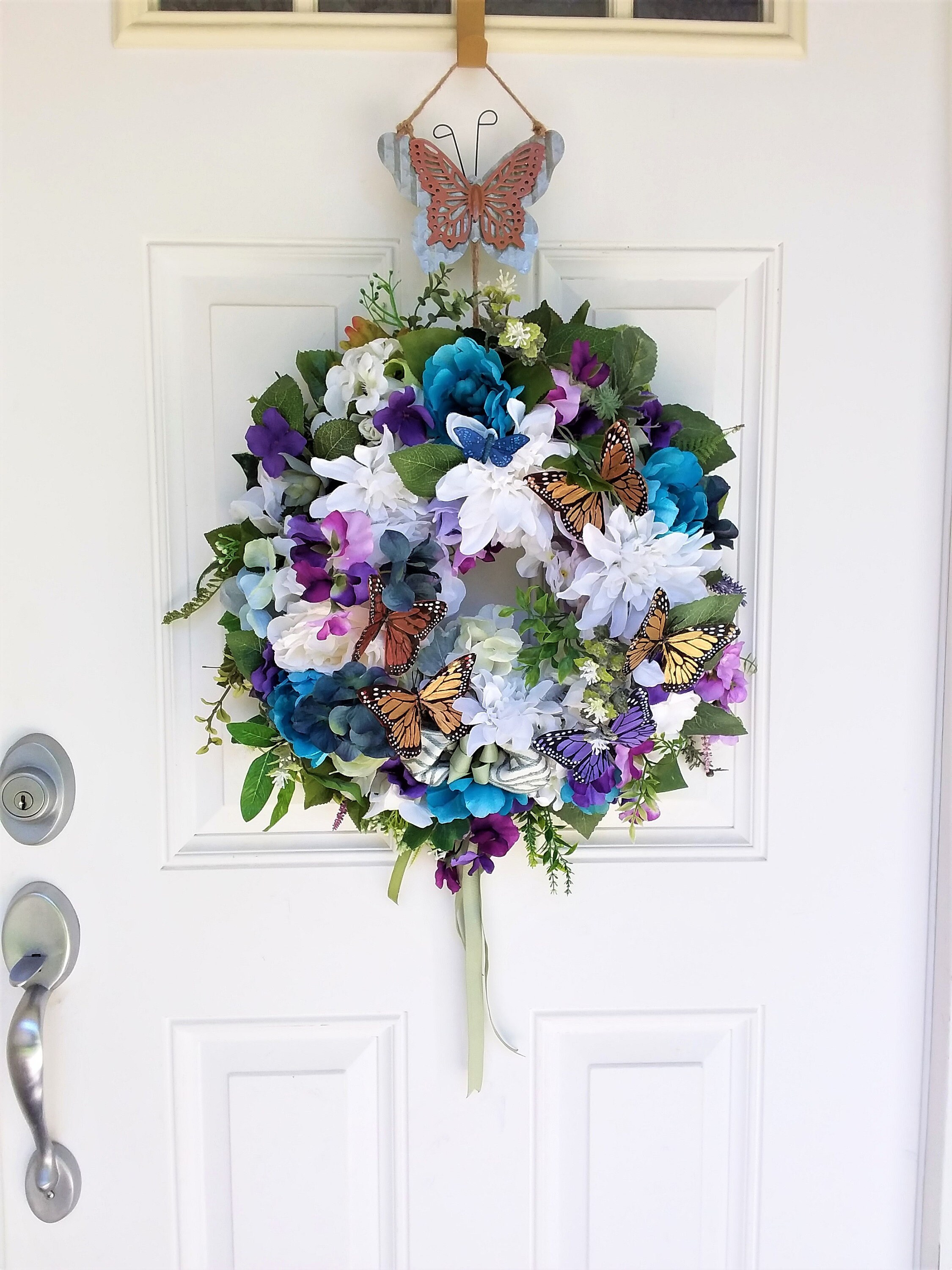 Butterfly Home DecorButterfly Floral WreathThe BUTTERFLY Etsy