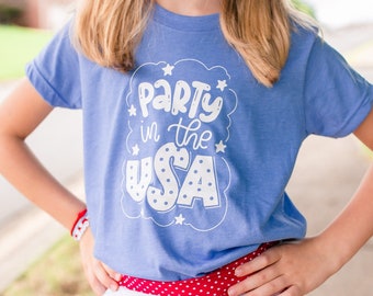 Patriotic Kids Shirt, Patriotic Shirts for Kids, Patriotic Kids Clothing, Party in the USA Kids Shirt, Fourth of July Shirt, 4th of July Tee