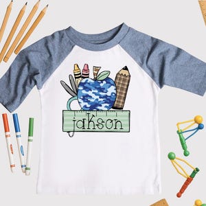 Boys Name School Shirt, Back to School Shirts, First Day of School Shirt