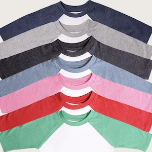 Youth Raglan Sublimation Shirt Blank: 65% Polyester Blend