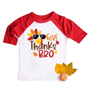 Give Thanks Bro Boys Thanksgiving Shirt for Fall Outfit