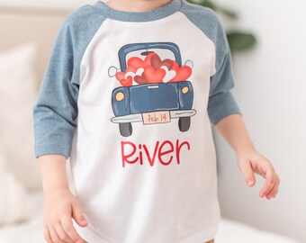 Toddler Boy Valentine Shirt, Valentines Truck, Little Boys Clothes