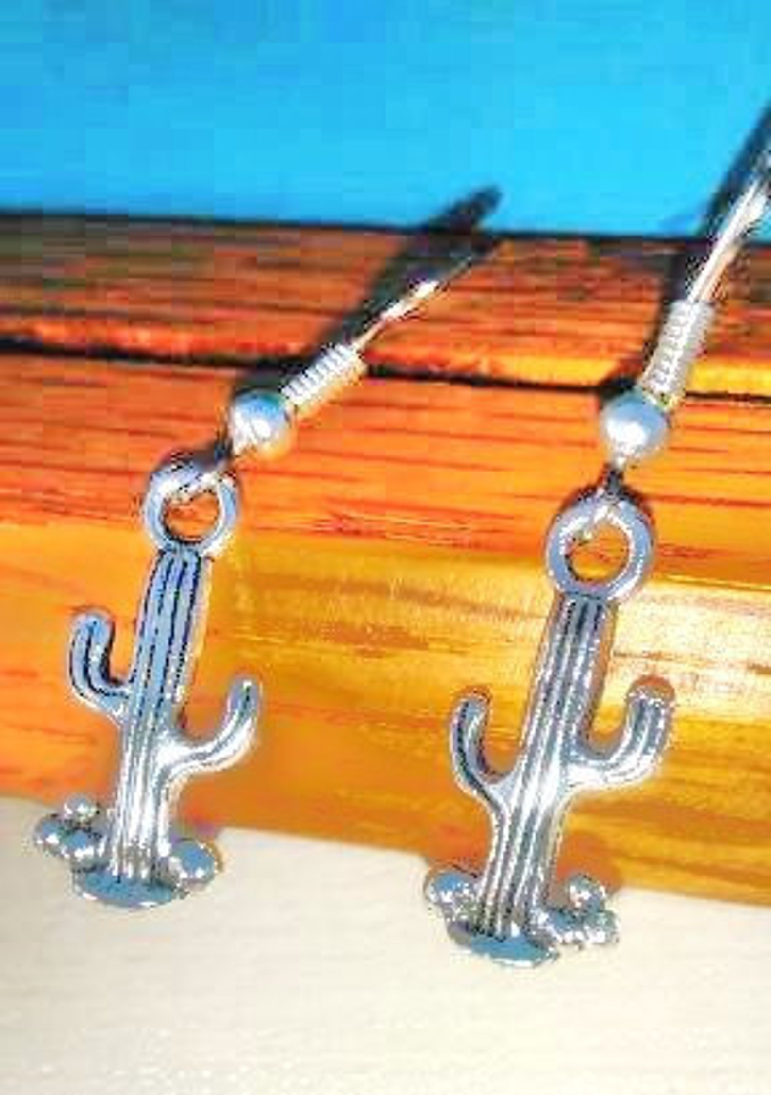 Cactus Earrings Cactus Jewelry Cactus Necklace Set Saguaro Etsy