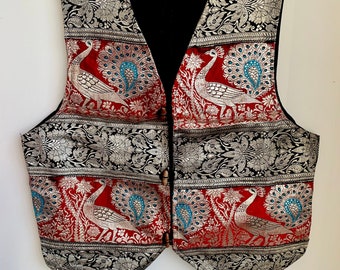 peacock pattern waistcoat