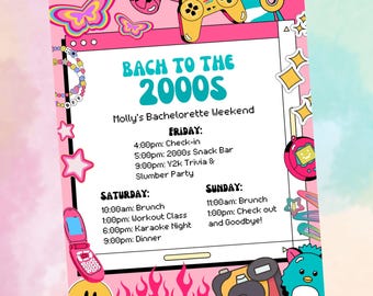 Bachelorette “Bach in die 2000er Jahre” Party Reiseplan
