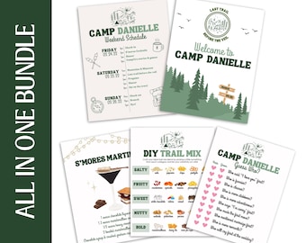 Camp Bachelorette Bundle - Downloadable and Editable Digital Files