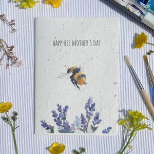 Plantable Mother's Day Card | Gardening Card | Vegan Card | Card for Gardener | Mother's Day Seed Card | Bee Card with Wildflower Seeds