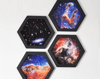 James Webb Space Telescope Print - James Webb Poster - Space Photos - NASA Art Canvas Hexagon Frame - Space Poster - Pillars of Creation