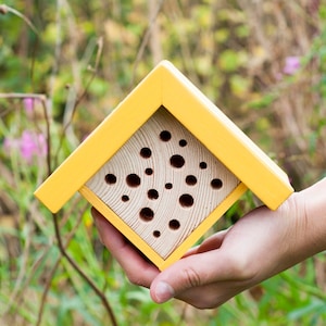 Bee Hotel Mini Bee House Gift for Gardeners Housewarming gift Gardener Gift Garden Gifts Mothers Day Gift Vegan Secret Santa image 1