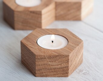 wood tealight holder etsy