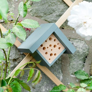 Bee Hotel Mini Bee House Gift for Gardeners Housewarming gift Gardener Gift Garden Gifts Mothers Day Gift Vegan Secret Santa image 4