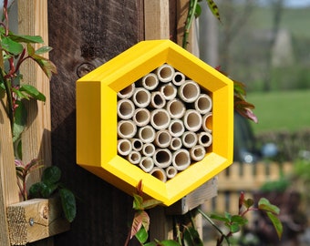 Bee Hotel Honeycomb Solitary Bee House - Bee Hotel - Organic Gift for Gardeners - Gardner Gift - Modern Bee House - Father's Day Gift Garden
