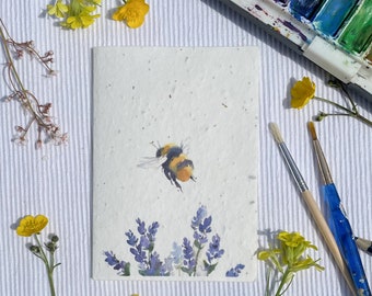Plantable Greetings Card | Father's Day Card | Gardening Card | Seed Card for Gardener | Housewarming Card | Bee Card with Wildflower Seeds