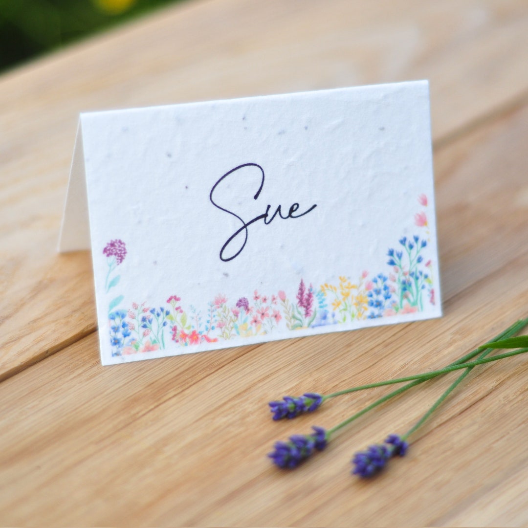 Plantable Wedding Place Card Seed Paper Name Card Wedding Place Card