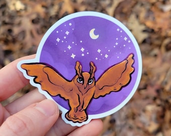 Night Owl Waterproof Vinyl Sticker | Handmade, Cute & Celestial Die Cut Sticker