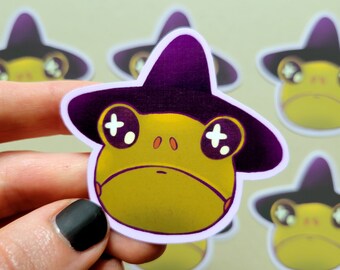 Magical Frog Waterproof Vinyl Sticker | Handmade Cute Critter Decor