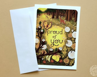 Proud of You Greeting Card with Envelope | 5"x7" Card for Growth and Overcoming Challenges